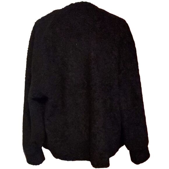 Express Ladies Black Cozy Sherpa Flyaway Carigan - Size Large - Picture 2 of 4